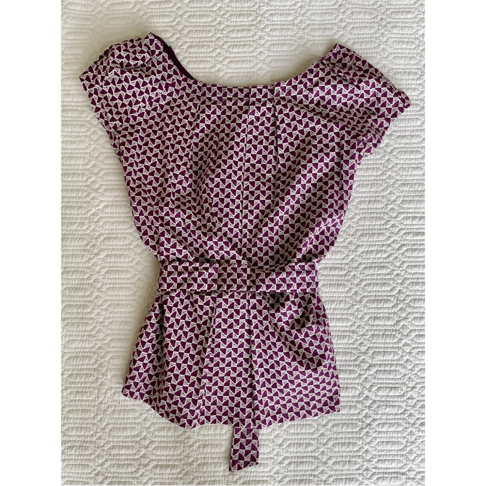 Comptoir Des Cotonniers Purple Geometric Blouse